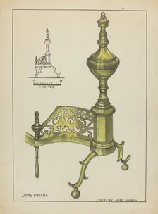 Andirons, c. 1953. Creator: Hans Korsch