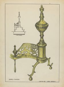 Andirons, c. 1953. Creator: Hans Korsch