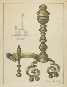 Andirons, c. 1953. Creator: Hans Korsch