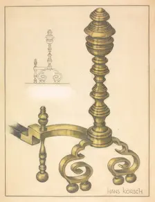 Andirons (right and left), c. 1939. Creator: Hans Korsch