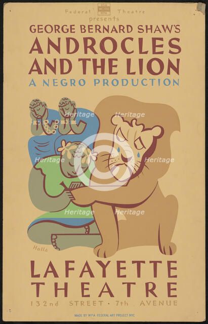 Androcles and the Lion (duplicate), New York, 1938. Creator: Unknown.
