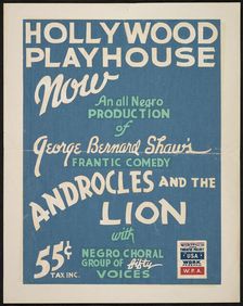 Androcles and the Lion, Los Angeles, 1937. Creator: Unknown