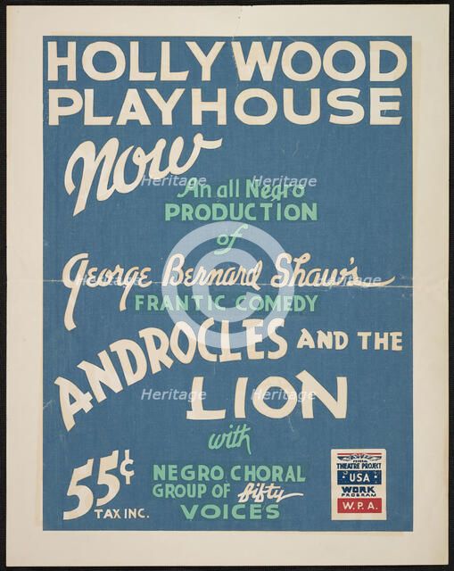 Androcles and the Lion, Los Angeles, 1937. Creator: Unknown.