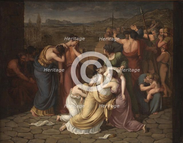 Andromache in Despair at the Sight of Hector's Body, 1803-1804. Creator: Johan Ludvig Gebhard Lund.
