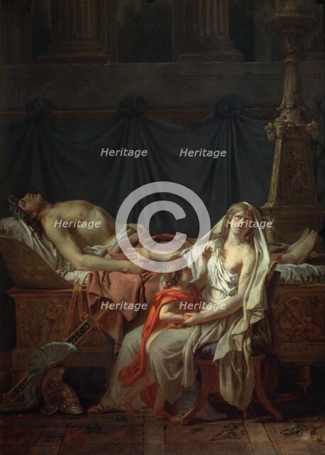 'Andromache mourns Hector', 1783.  Creator: Jacques-Louis David.