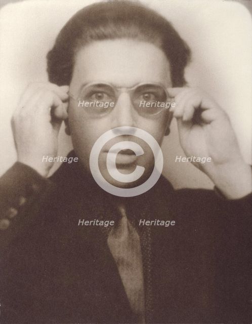 Andre Breton with glasses. Artist: Anonymous  