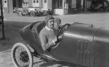 Andre Lombard in his Salmson at the JCC 200 Mile Race, Brooklands, Surrey, 1921. Artist: Bill Brunell
