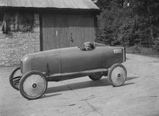 Andre Lombard in his Salmson single seater racing car, Brooklands, Surrey, 1922. Artist: Bill Brunell