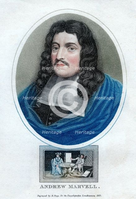 'Andrew Marvell', English metaphysical poet, 1815.Artist: R Page