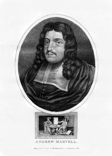 Andrew Marvell, English metaphysical poet, (1815).Artist: R Page