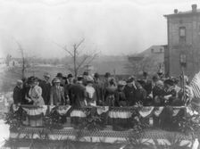Andrew Carnegie at the 25th anniversary of the Tuskegee Institute, 1906. Creator: Frances Benjamin Johnston