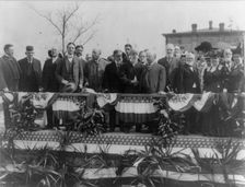 Andrew Carnegie and other dignitaries on the platform at the 25th anniversary of..., Alabama, 1906. Creator: Frances Benjamin Johnston