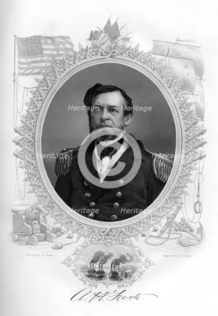 Andrew Hull Foote, American Civil War admiral, 1862-1867.Artist: G Stodart