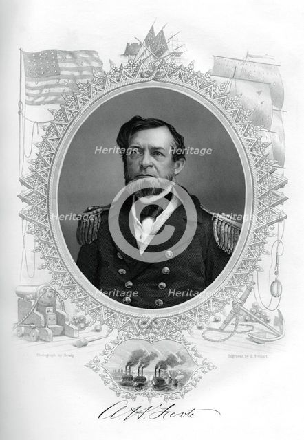 Andrew Hull Foote, American Civil War admiral, 1862-1867.Artist: G Stodart