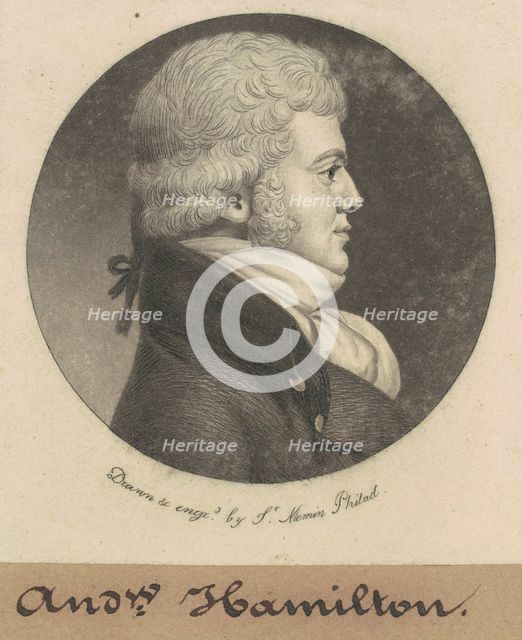 Andrew Hamilton, 1799. Creator: Charles Balthazar Julien Févret de Saint-Mémin.