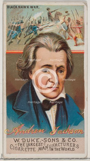 Andrew Jackson, from the series Great Americans (N76) for Duke brand cigarettes, 1888., 1888. Creator: Unknown.