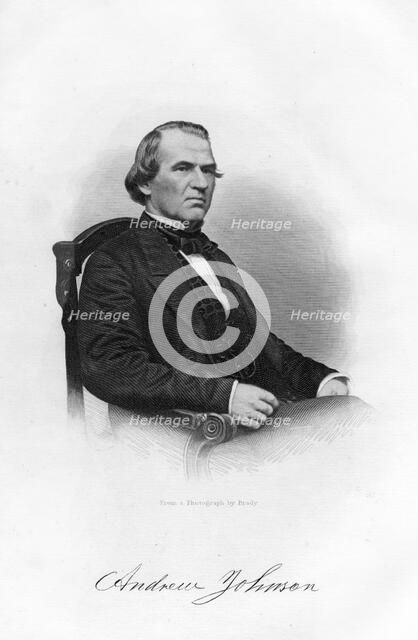 Andrew Johnson, 16th President of the United States, 1862-1867.Artist: Brady