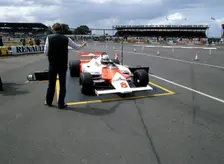 Andrea de Cesaris in a McLaren-Cosworth MP4, British Grand Prix, Silverstone, 1981