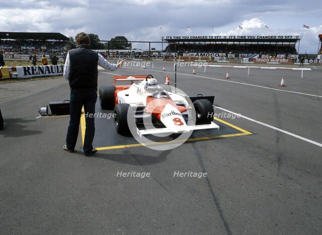 Andrea de Cesaris in a McLaren-Cosworth MP4, British Grand Prix, Silverstone, 1981. Artist: Unknown