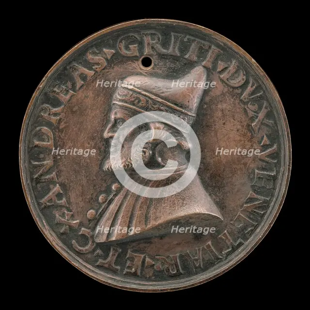 Andrea Gritti, 1455-1538, Doge of Venice 1523 [obverse], probably 1538. Creator: Vittore Gambello.