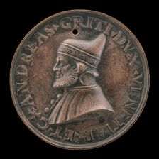 Andrea Gritti, 1455-1538, Doge of Venice 1523 [obverse], probably 1538. Creator: Vittore Gambello