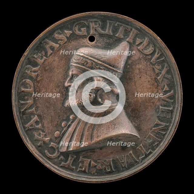 Andrea Gritti, 1455-1538, Doge of Venice 1523 [obverse], probably 1538. Creator: Vittore Gambello.