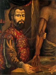 Andreas Vesalius. After a woodcut, c1550. Creator: Unknown