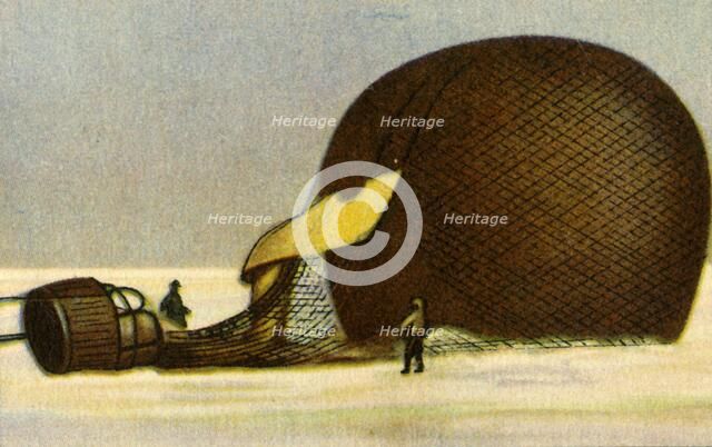 Andrée's Arctic balloon after the crash, 1897, (1932).  Creator: Unknown.