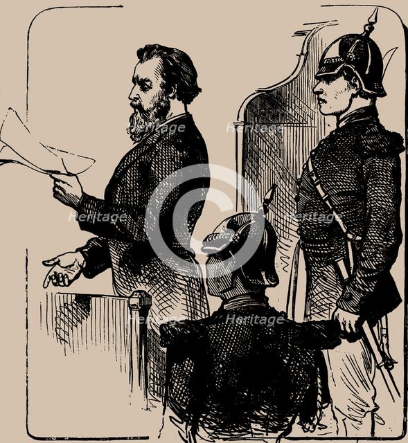 Andrei Zhelyabov before the Court, 1881. Creator: Anonymous.