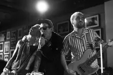 Andy Blade, Max Battista and Ryland Woods, Eater live at 100 Club, London, Mar 2023. Creator: Annapaola Marchesani