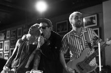Andy Blade, Max Battista and Ryland Woods, Eater live at 100 Club, London, Mar 2023. Creator: Annapaola Marchesani