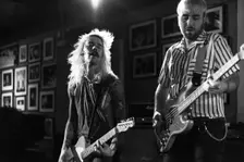 Andy Blade, Max Battista and Ryland Woods, Eater live at 100 Club, London, Mar 2023. Creator: Annapaola Marchesani