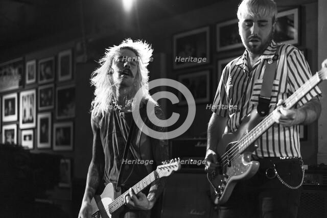 Andy Blade, Max Battista and Ryland Woods, Eater live at 100 Club, London, Mar 2023. Creator: Annapaola Marchesani.