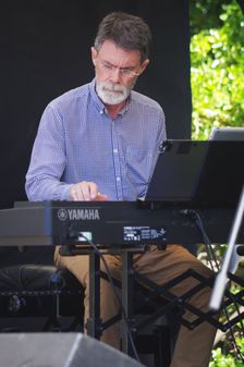 Andy Cleyndert, Alan Barnes Trio, Battle Jazz Weekend, Battle, East Sussex, 24 July 2022. Creator: Brian O'Connor
