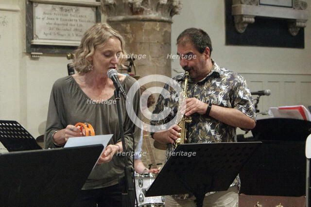 Andy Panayi, Imogen Ryall, Alex Bondono’s Horace Silver Sextet, Jazz at St Andrews Church, July 2022 Creator: Brian O'Connor.