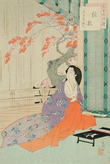 An'ei Era [1772-1781] Woman Composing Poems, published in 1891. Creator: Mizuno Toshikata