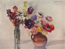 Anemones and Wallflowers c1909. Artist: Gerard Chowne