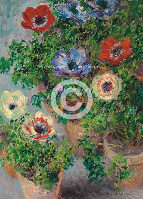 Anémones en pot, 1885. Creator: Monet, Claude (1840-1926).