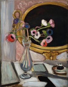Anemones in front of the black mirror, 1919. Creator: Matisse, Henri (1869-1954)