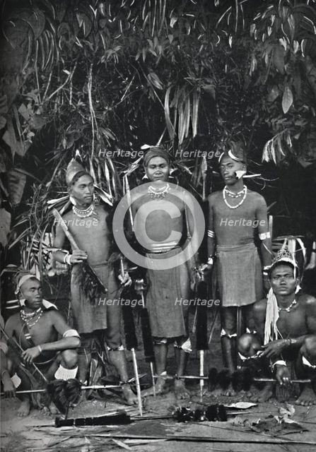 Angami Nagas in full dress, 1902. Artist: Bourne & Shepherd.