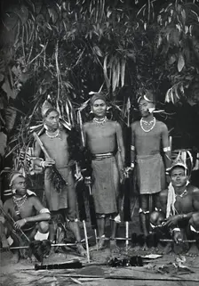 Angami Nagas in full dress, 1902. Artist: Bourne & Shepherd