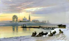 Angara at Irkutsk 1886. Artist: Nikolai Dobrovolsky