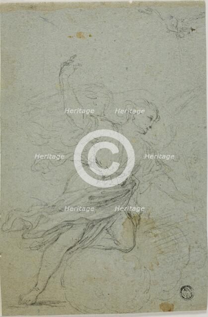 Angel Annunciate (recto); Samson and the Lion (verso), n.d. Creator: School of Guido Reni Italian, 1575-1642.
