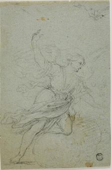 Angel Annunciate (recto); Samson and the Lion (verso), n.d. Creator: School of Guido Reni Italian, 1575-1642