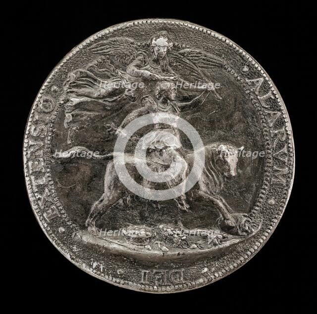 Angel Adorning a Female Figure Riding on a Bull [reverse]. Creator: Antonio Vicentino.