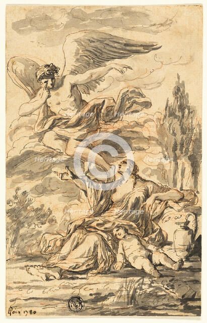 Angel Appearing to Hagar and Ishmael, 1780. Creator: Etienne Pierre Adrien Gois.