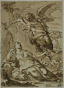 Angel Appearing to Hagar in the Wilderness, n.d. Creator: Pietro Gualla