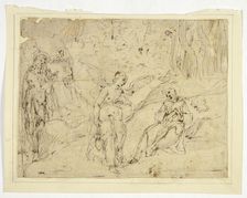 Angel Appearing to Saint Francis of Assisi, with Saint John the Baptist in the...(recto)..., n.d. Creator: Unknown