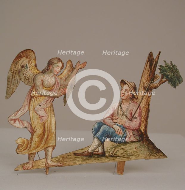 Angel Appearing to Seated Shepherd, 18th century. Creator: Unknown.