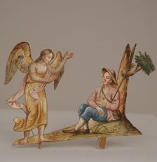 Angel Appearing to Seated Shepherd, 18th century. Creator: Unknown